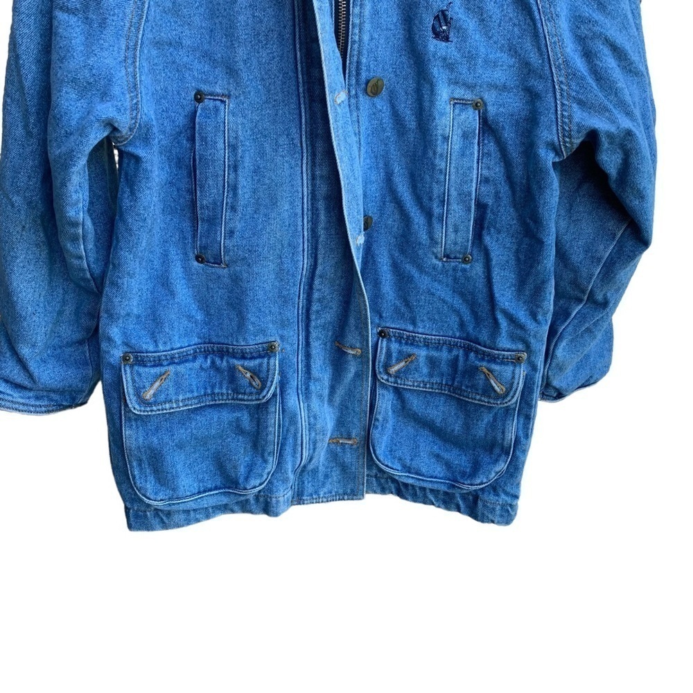 Vintage Nautica Women’s Blue Jean Denim Coat Plaid Liner Small - Picture 5 of 10